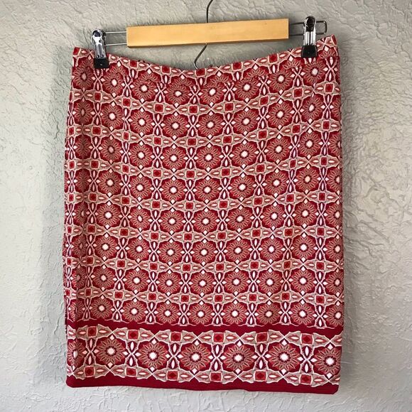 Max Studio Geometric Floral Pencil Stretch Skirt M - Picture 1 of 8
